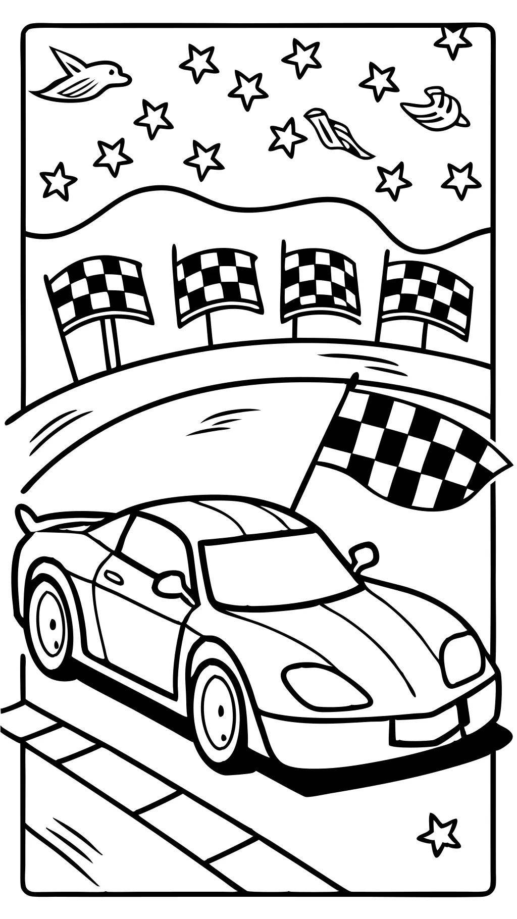 coloriage de voiture de course imprimable